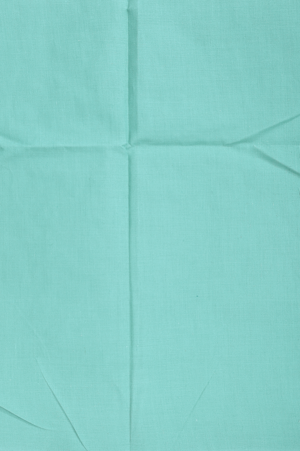 Hyderabad Cotton Saree In Turkish Green With Floral Design