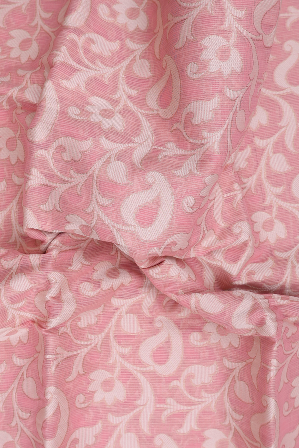 Kota Cotton Saree In Pink With Floral Design