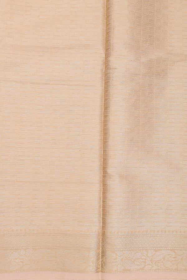 Kota Cotton Saree In Light Yellow With Floral Design