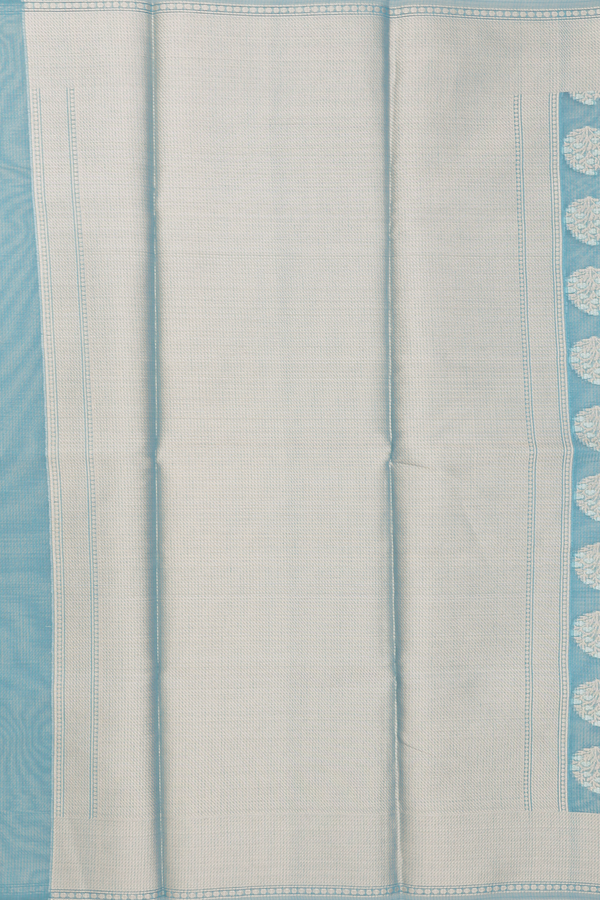 Kota Cotton Saree In Turkish Blue With Zari Motifs