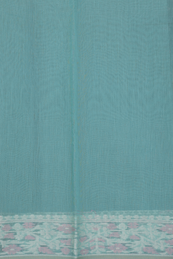 Kota Cotton Saree In Green With Threadwork Buttas