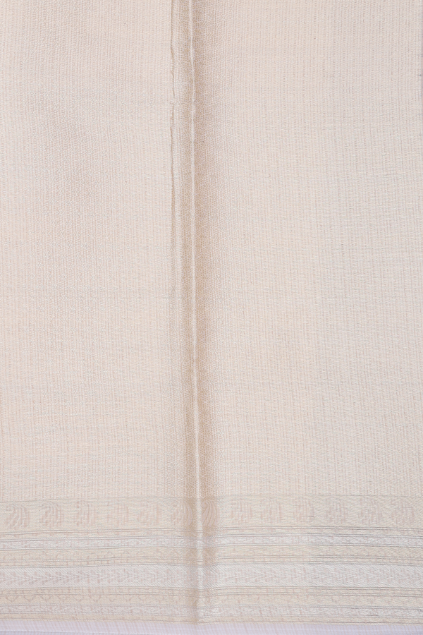 Kota Cotton Saree In Cream Color With Floral Design