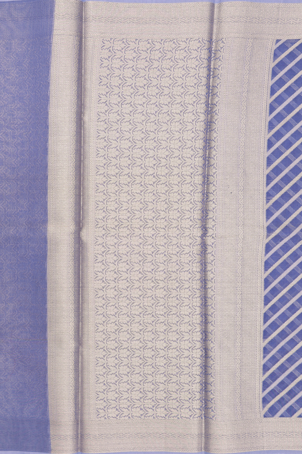 Kota Cotton Saree In Blue With Diagonal Design