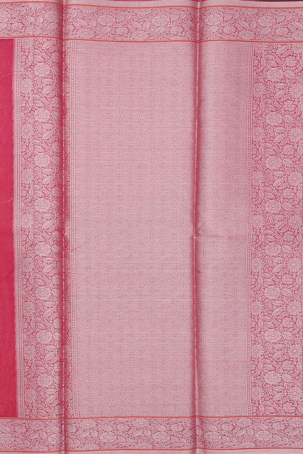 Kota Cotton Saree In Dark Pink With Floral Buttas