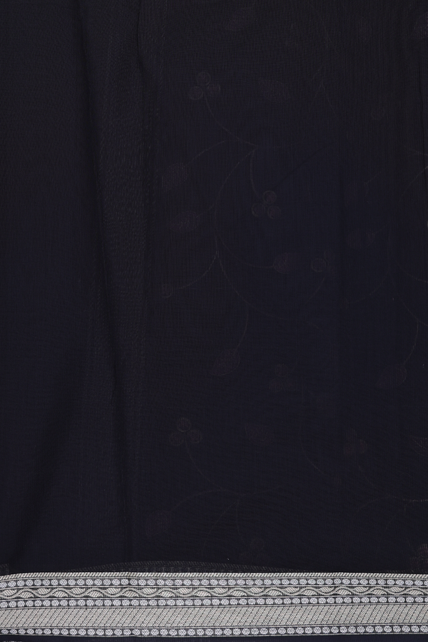 Kota Cotton Saree In Black With Embroidered Design