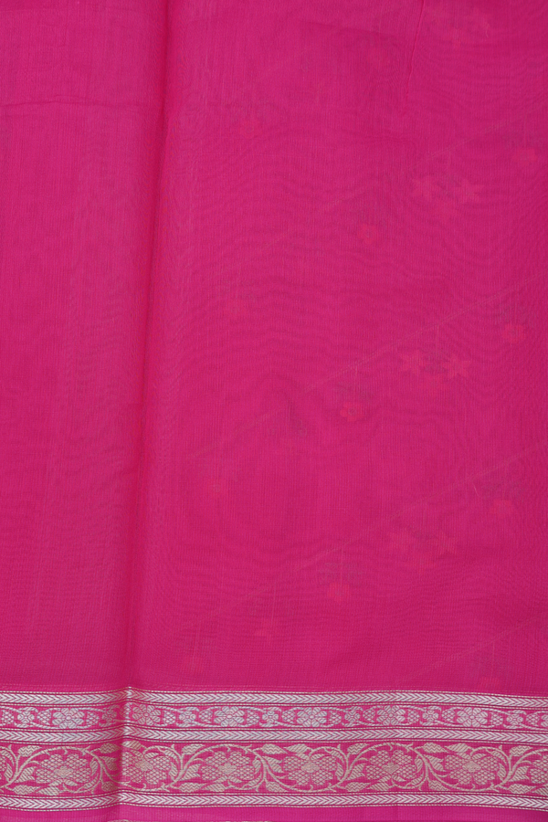 Kota Cotton Saree In Rani Pink With Diagonal Design
