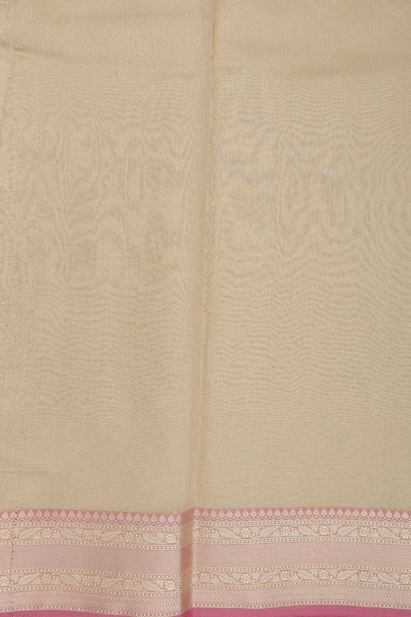 Kota Cotton Saree In Cream Color Tissue With Diamond Design
