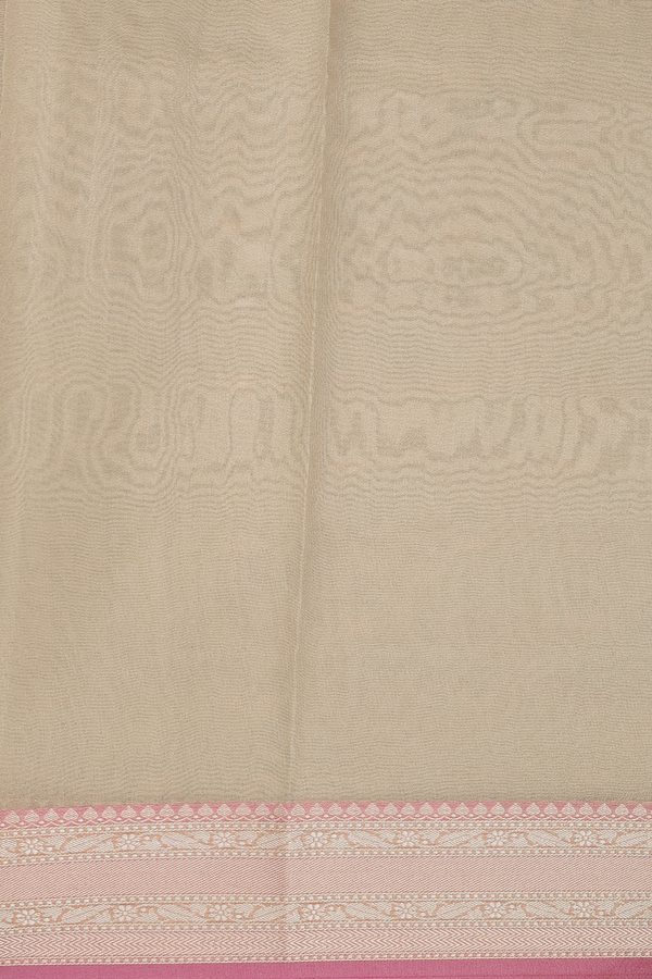 Kota Cotton Saree In Tissue Cream With Diamond Design
