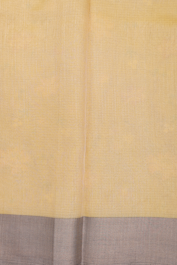 Kota Cotton Saree In Yellow With Floral Design