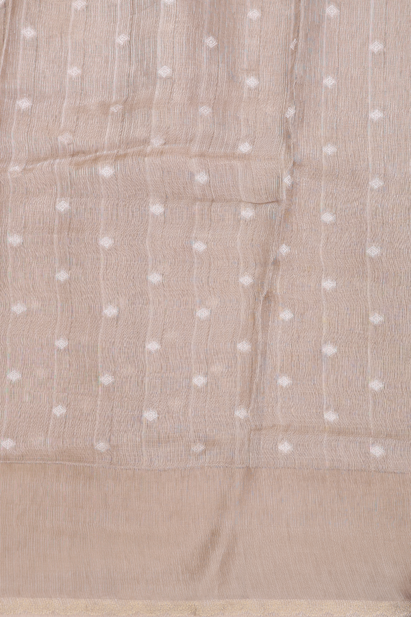 Kota Silk Saree In Brown Tissue With Zari Buttas