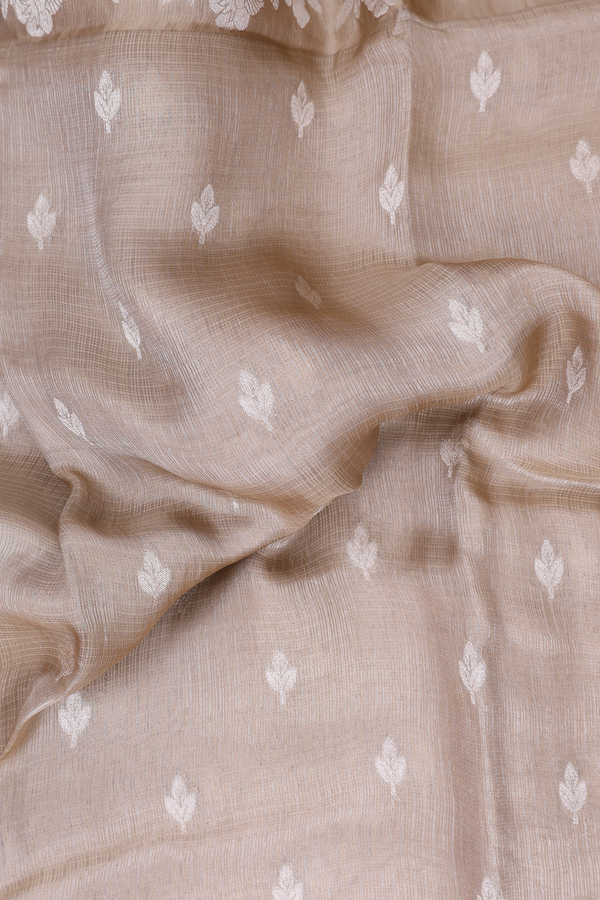 Kota Silk Saree In Brown Tissue With Zari Buttas
