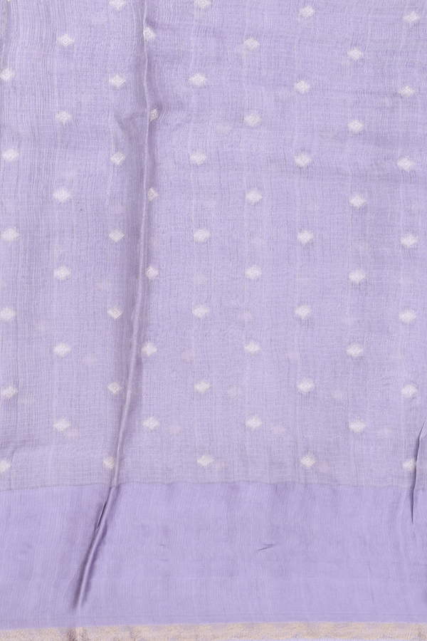 Kota Silk Saree In Dusty Purple Tissue With Zari Buttas