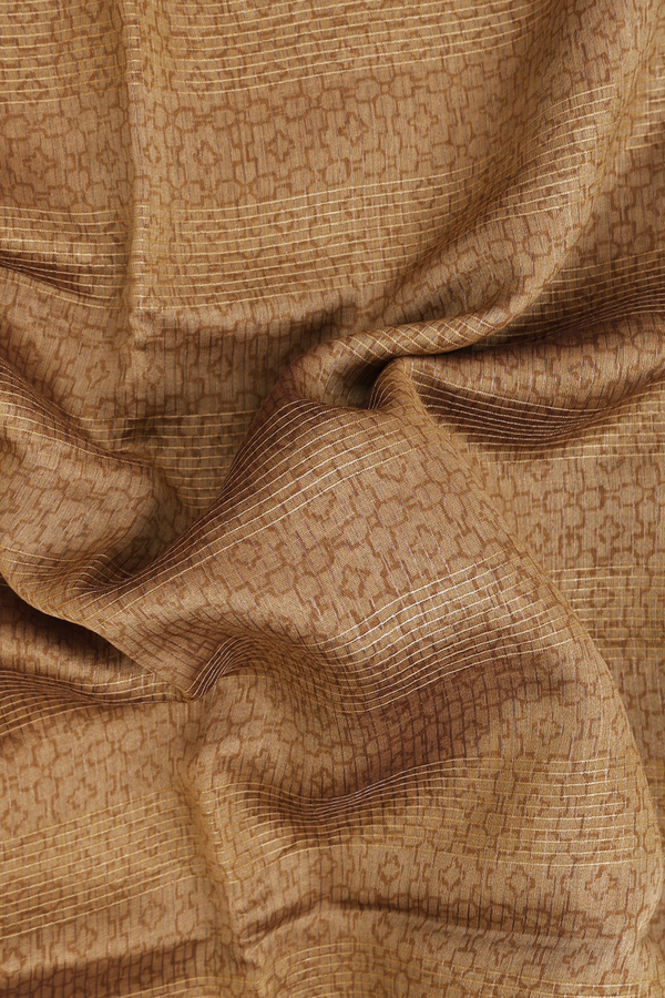 Chanderi Cotton Saree In Golden Yellow With Allover Design