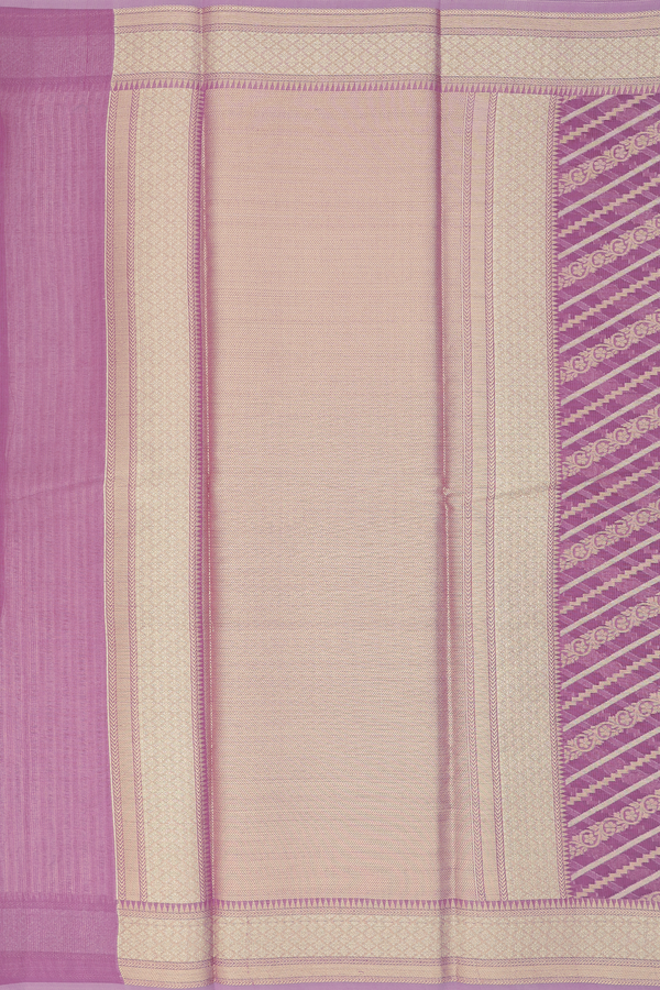 Kota Cotton Saree In Orchid Purple With Diagonal Design
