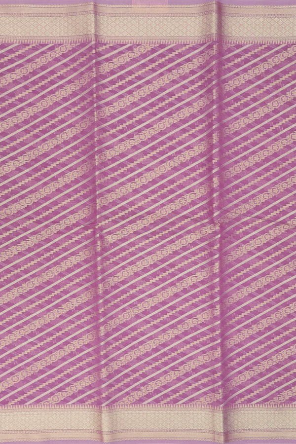 Kota Cotton Saree In Orchid Purple With Diagonal Design
