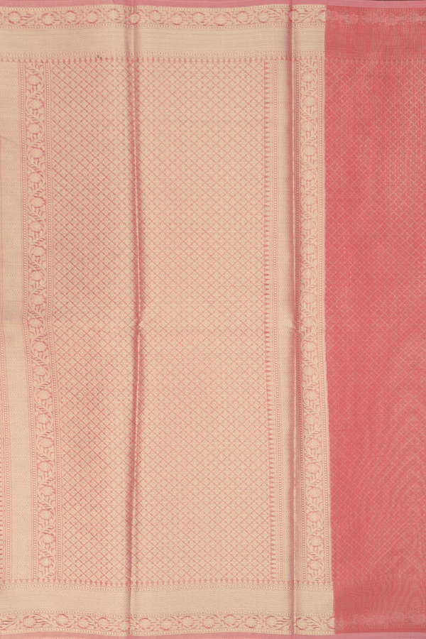 Kota Cotton Saree In Dark Peach With Allover Design
