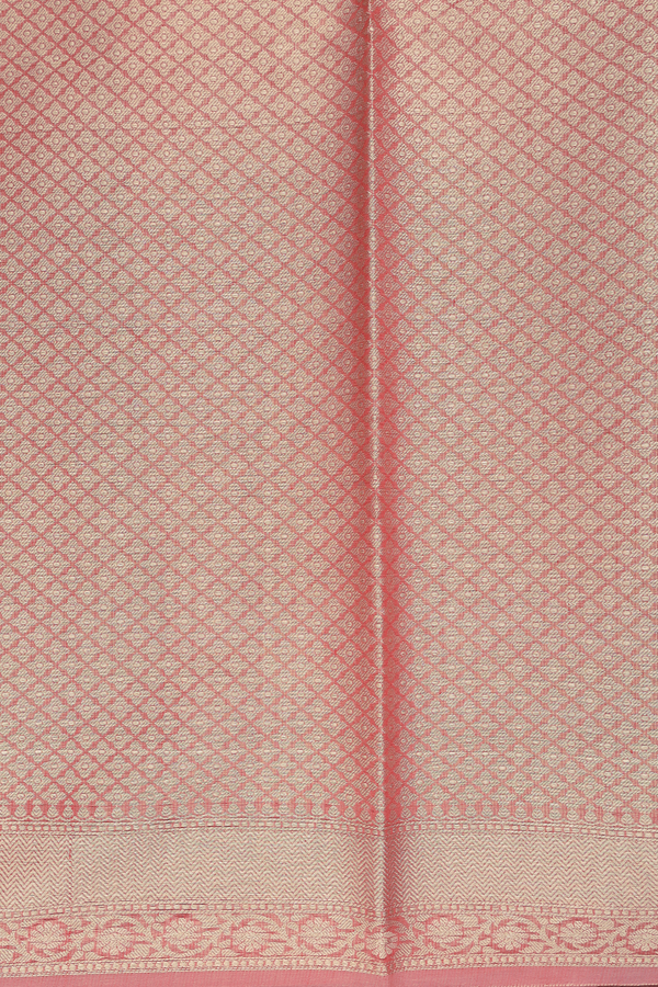 Kota Cotton Saree In Dark Peach With Allover Design