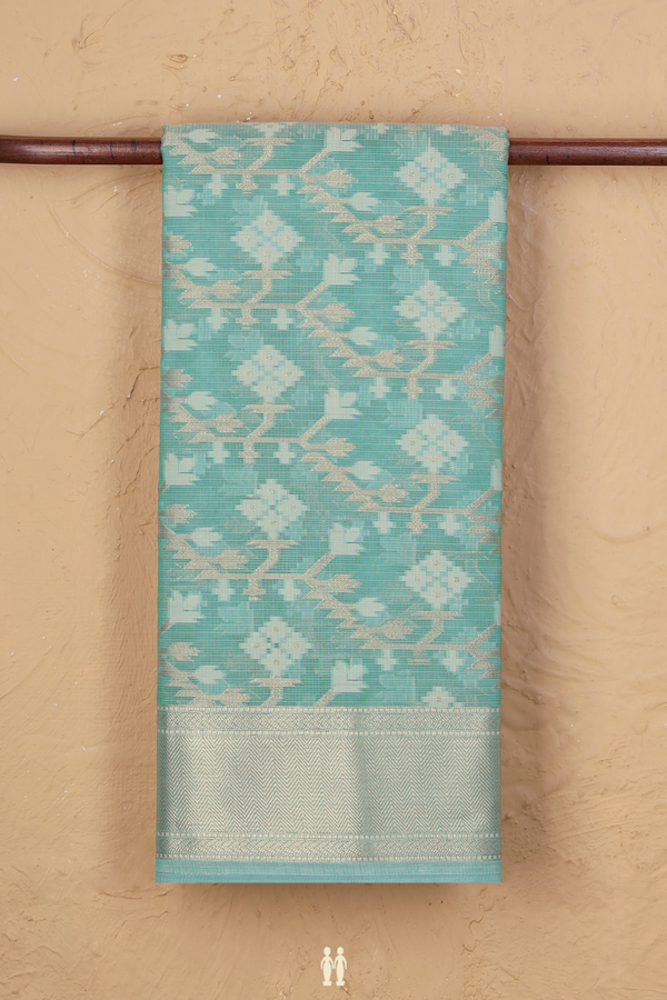 Kota Cotton Saree In Turkish Blue With Allover Design