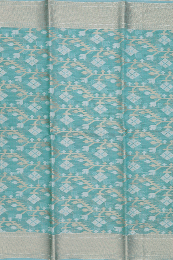 Kota Cotton Saree In Turkish Blue With Allover Design