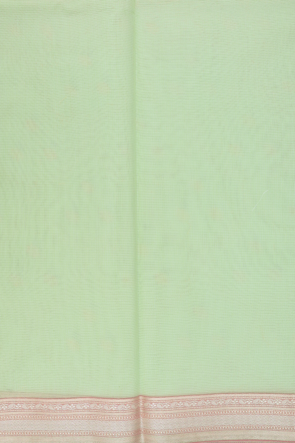 Kota Cotton Saree In Mint Green With Scallop Design