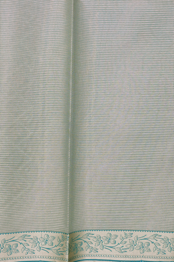 Kota Cotton Saree In Dusty Green With Diamond Design
