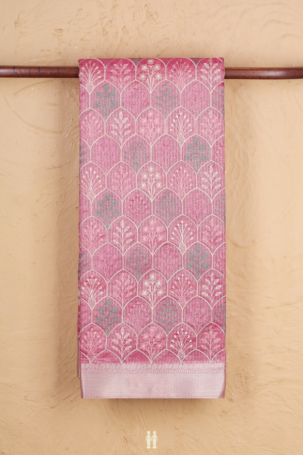 Kota Cotton Saree In Pink With Scallop Design