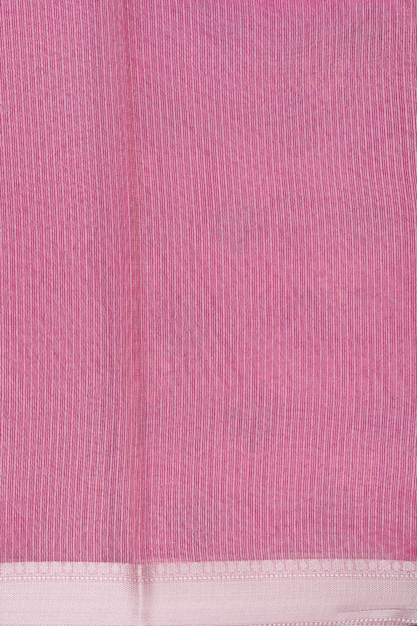 Kota Cotton Saree In Pink With Scallop Design