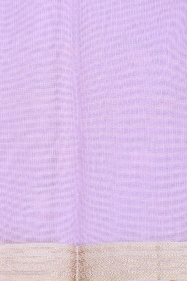 Kota Cotton Saree In Pastel Purple With Floral Design