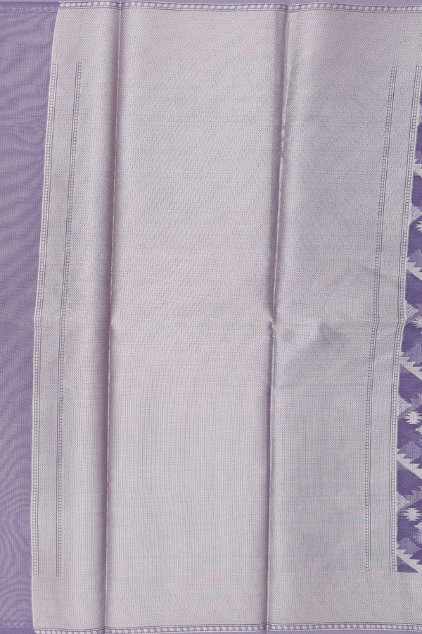 Kota Cotton Saree In Greyish Purple With Diagonal Design