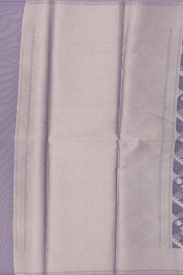 Kota Cotton Saree In Greyish Purple With Diagonal Design