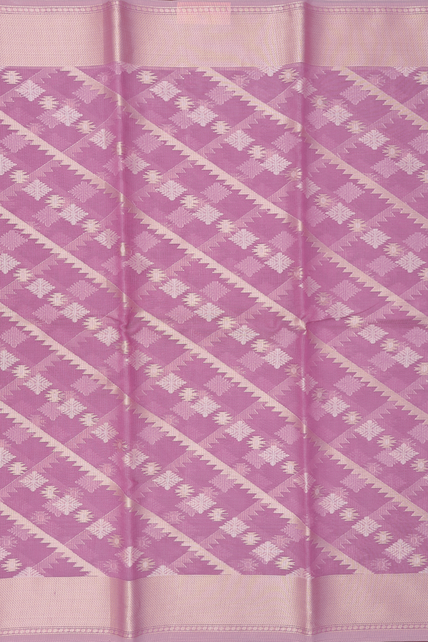 Kota Cotton Saree In Orchid Purple With Diagonal Design