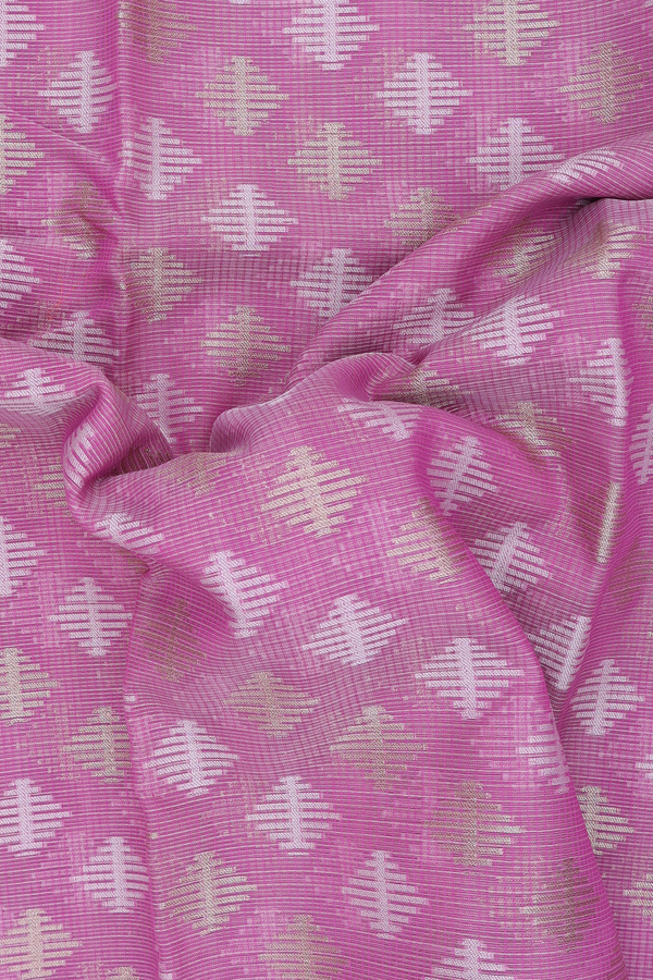 Kota Cotton Saree In Dusty Lavender With Diamond Buttas