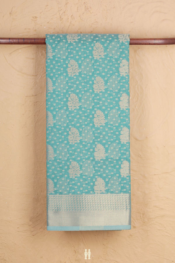 Kota Cotton Saree In Turkish Blue With Allover Design