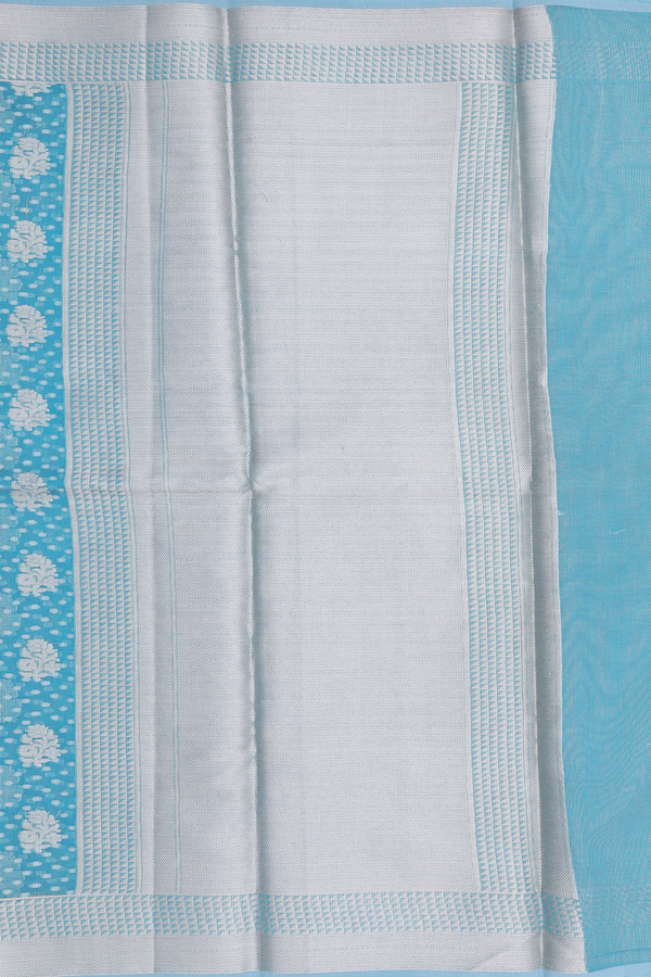 Kota Cotton Saree In Turkish Blue With Allover Design