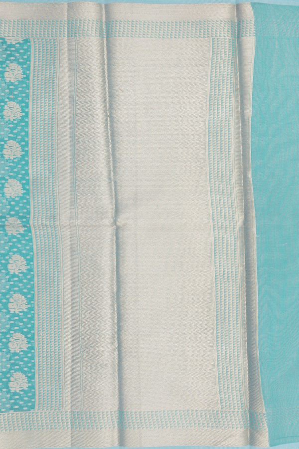 Kota Cotton Saree In Turkish Blue With Allover Design