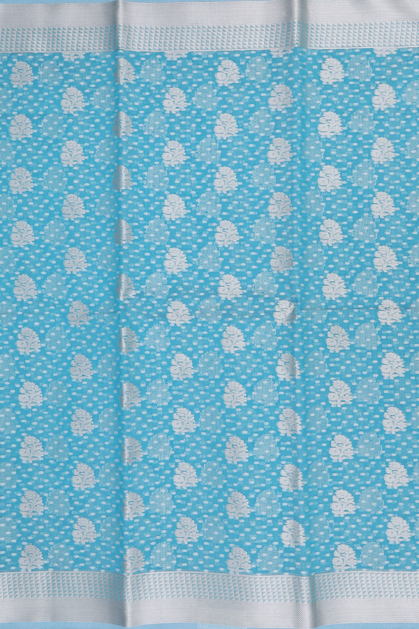 Kota Cotton Saree In Turkish Blue With Allover Design