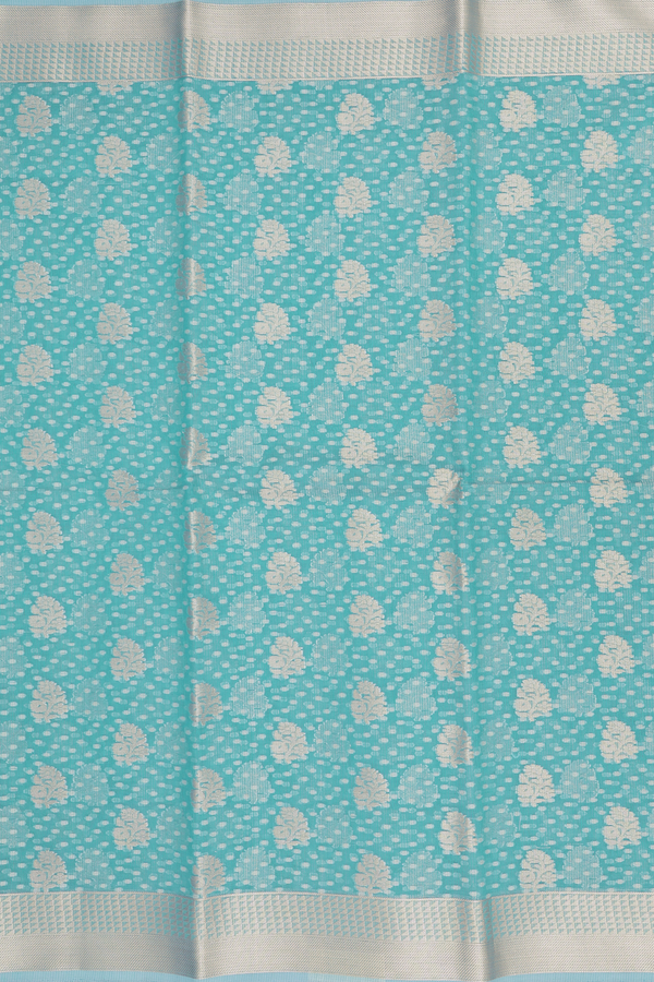 Kota Cotton Saree In Turkish Blue With Allover Design