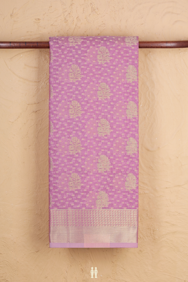 Kota Cotton Saree In Dusty Purple With Allover Design
