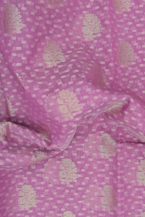 Kota Cotton Saree In Dusty Purple With Allover Design