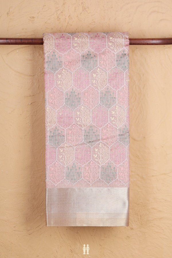 Kota Cotton Saree In Light Pink With Allover Design