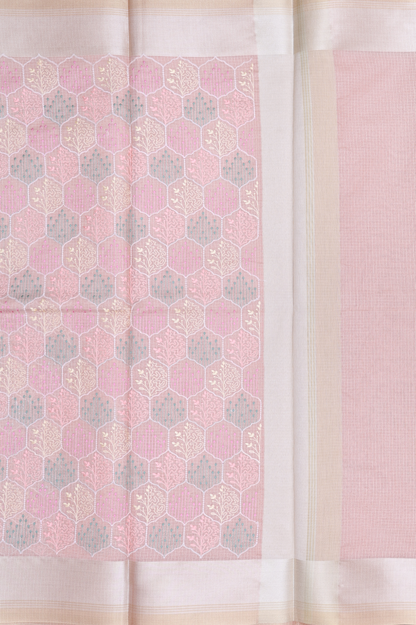 Kota Cotton Saree In Light Pink With Allover Design