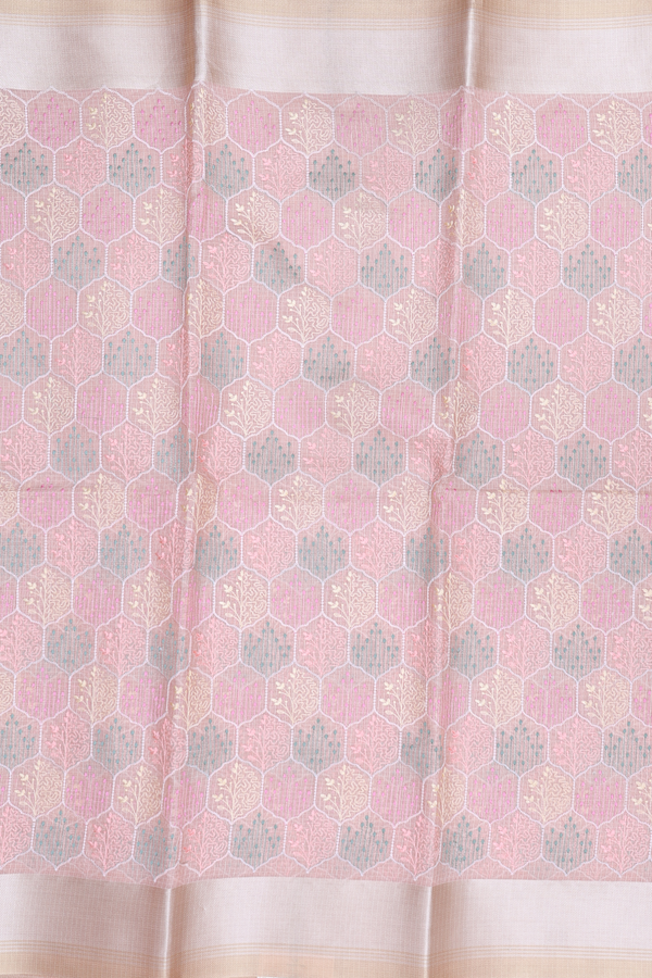 Kota Cotton Saree In Light Pink With Allover Design