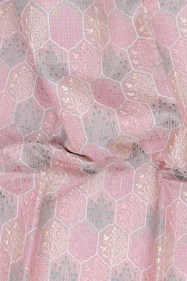 Kota Cotton Saree In Light Pink With Allover Design