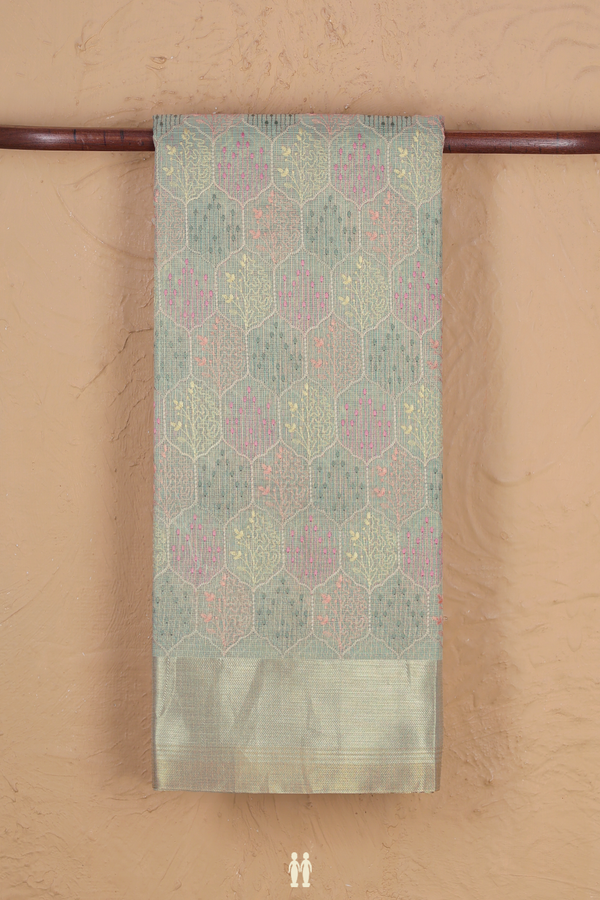 Kota Cotton Saree In Light Blue With Allover Design