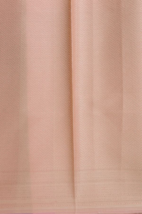 Kota Cotton Saree In Peach Pink With Diagonal Design