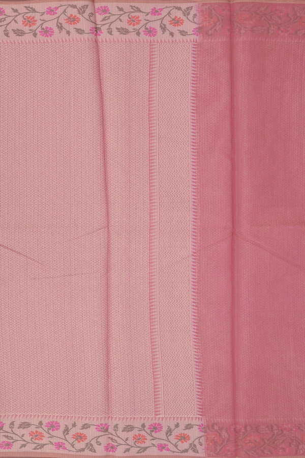 Kota Cotton Saree In Dusty Red With Diagonal Design