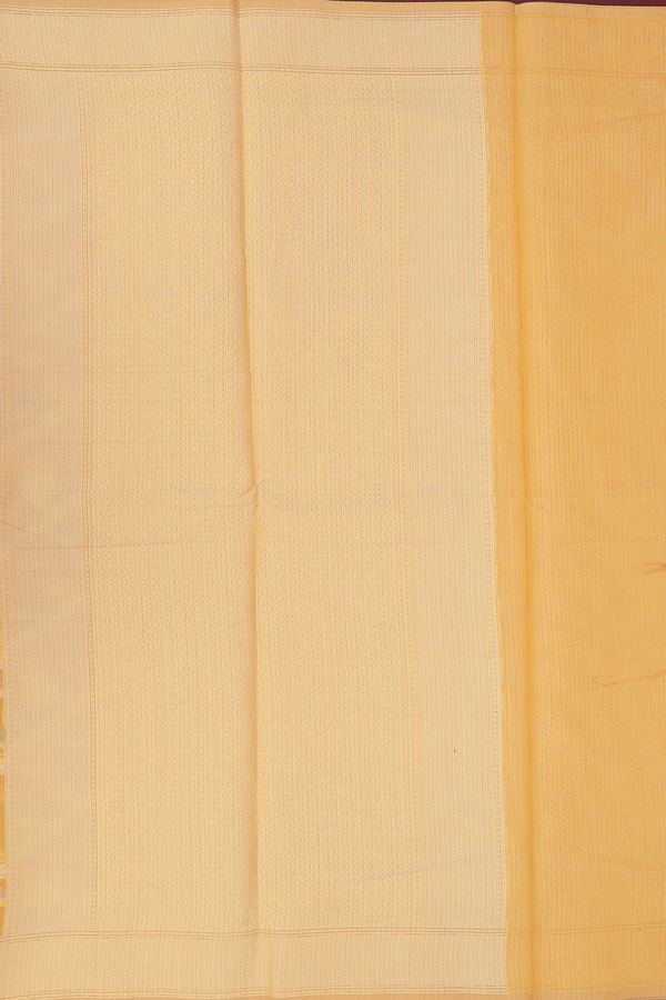 Kota Cotton Saree In Yellow With Allover Design