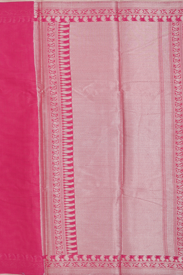 Kota Cotton Saree In Rani Pink With Allover Design