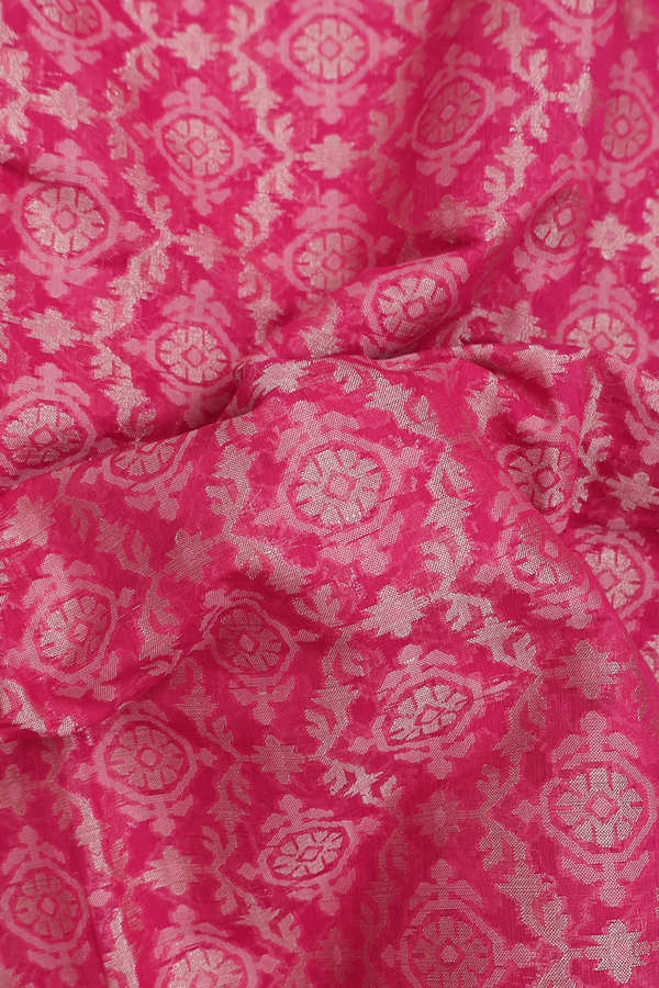 Kota Cotton Saree In Rani Pink With Allover Design