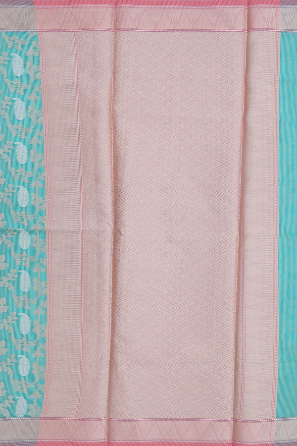 Kota Cotton Saree In Bluish Green With Allover Design